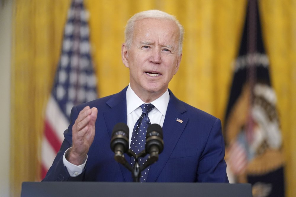 IMAGE: President Joe Biden speaks about Russia in the East Room of the White House, Thursday, April 15, 2021, in Washington. (AP Photo/Andrew Harnik)